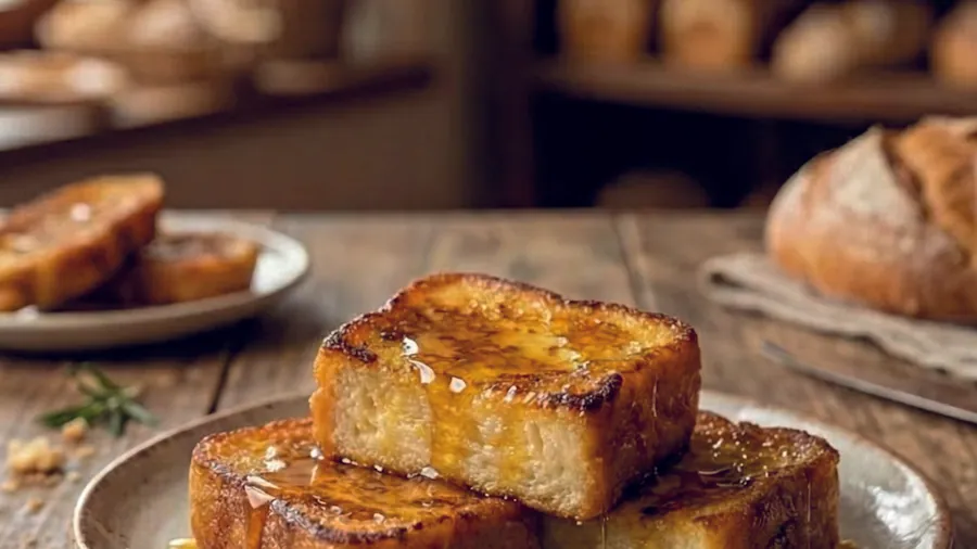 Torrijas pan molde con miel